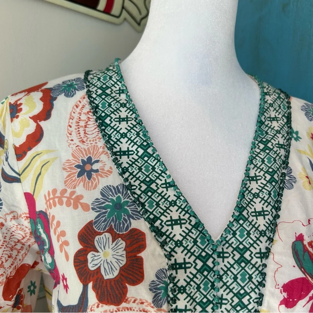 Kaktus Floral Beaded Trim Dress - Picture 11 of 13